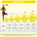 APEXUP Yoga Ball Exercise Ball, Anti Slip Stability Ball Chair, Heavy Duty Large Gym Ball for Fitness, Balance, Core Workout and Physical Therapy (S (15"~18") 45cm, Yellow)