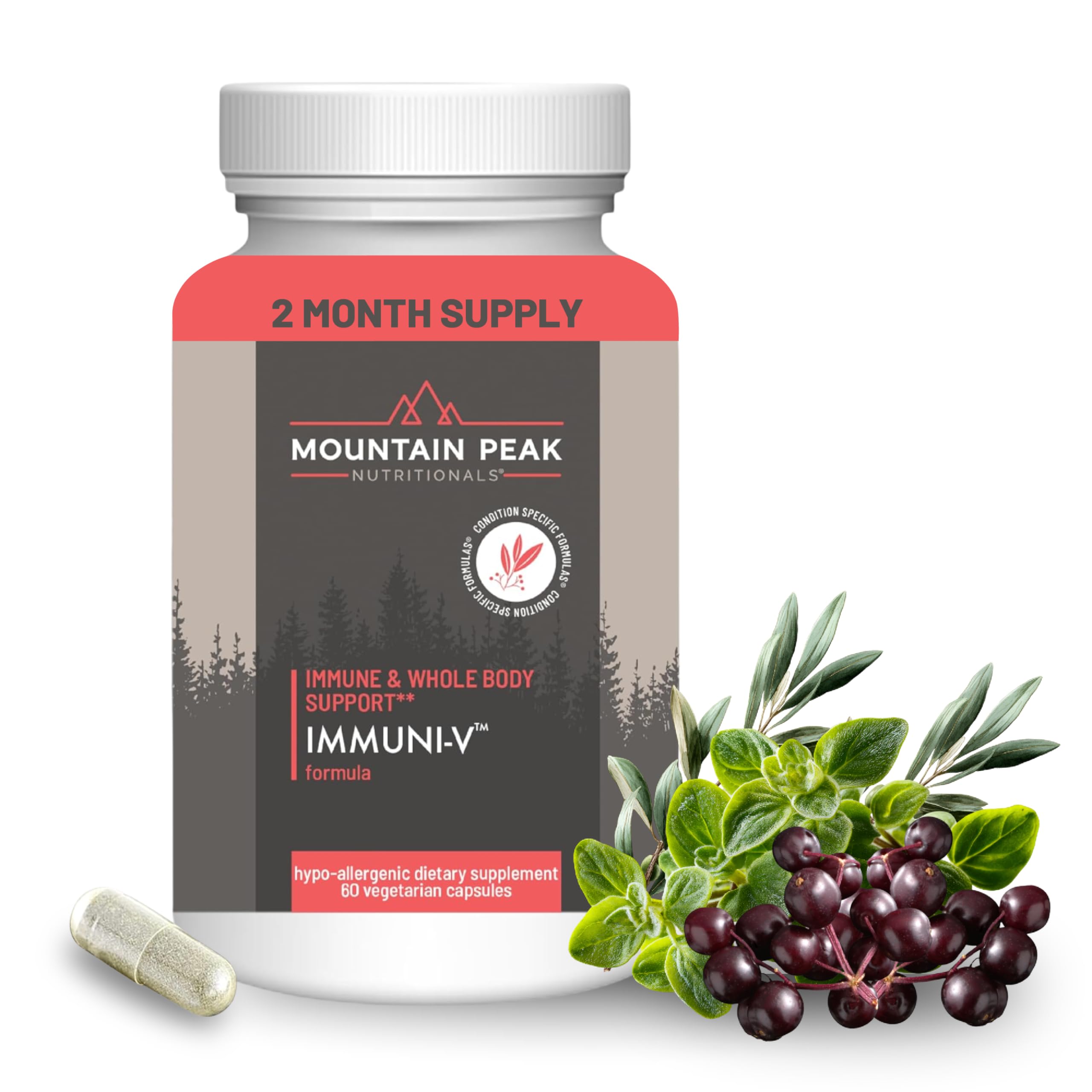 Mountain Peak Nutritionals Immuni-V Humic Acid Olive Elderberry 60ct