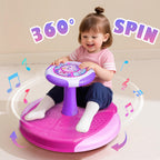 VROGTIK Sit and Spin Toys for Girls, 360° Spinning Seat with LED Lights and Music Christmas Birthday Gift Girl Sensory Toys