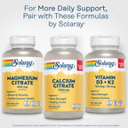 SOLARAY Magnesium Citrate 400mg - Magnesium Supplement - Bone Health, Muscle, Relaxation and Heart Health Support - Vegan, Gluten Free - 60 Servings, 180 VegCaps