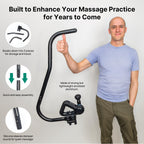 Ninefold Design BackBadger Percussive Massage Gun Holder for Back, Compatible with Most Massage Guns, for Hard to Reach Areas - Black