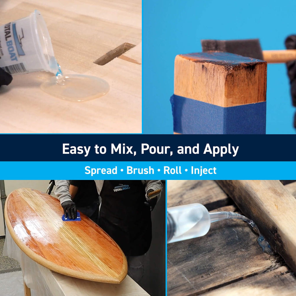 TotalBoat Clear Penetrating Epoxy Wood Sealer Stabilizer for Rot Repair and Restoration (3-Gallon, Traditional)