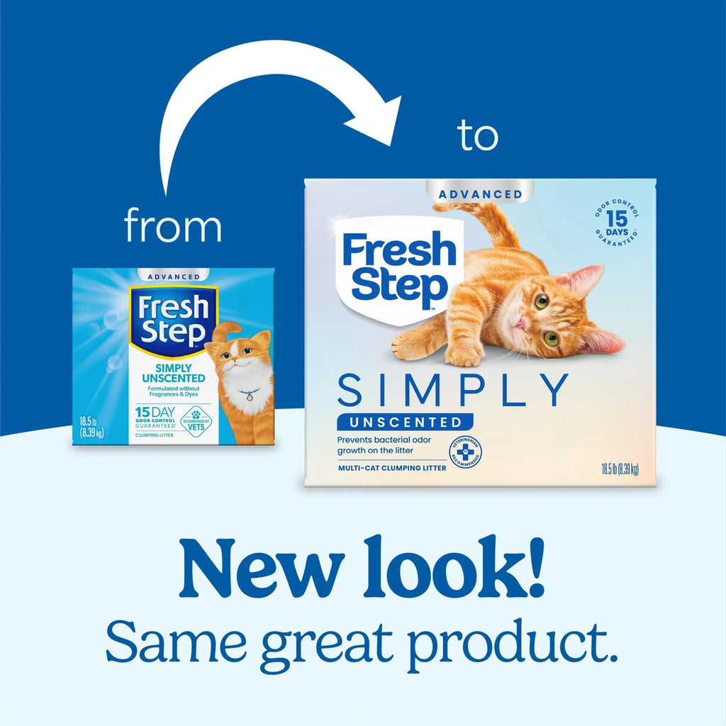 Fresh Step Advanced Simply Unscented Multi Cat Clumping Cat Litter, 18.5 lb