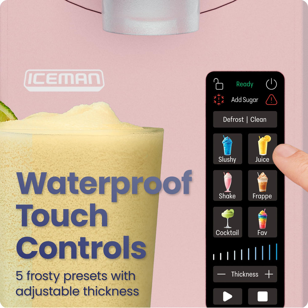 Iceman by Chefman Slush-Ease MAX 90oz Slushie Machine, 64oz Liquid Capacity Frozen Drink Maker & Slushy Machine with 5 Presets and LED Display, Perfect for Frozen Margaritas, Frappes, Smoothies