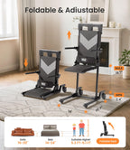 VOCIC Movable Electric Chair Lift with 4 Wheels, Portable Rolling Chair Lift with T-Stabilized Base, Short-Distance Transport, Help Stand from Floor for Seniors, Supports 350 LBS, AX35