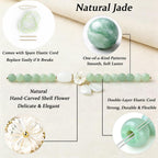 HL1971 Natural Jade Bracelet for Women Gradient Green Jade Bead Elastic Bracelet, Suitable for Christmas, Thanksgiving