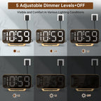 Peakeep Slim Digital Mirror Aesthetic Alarm Clock for Bedrooms Desk Decor