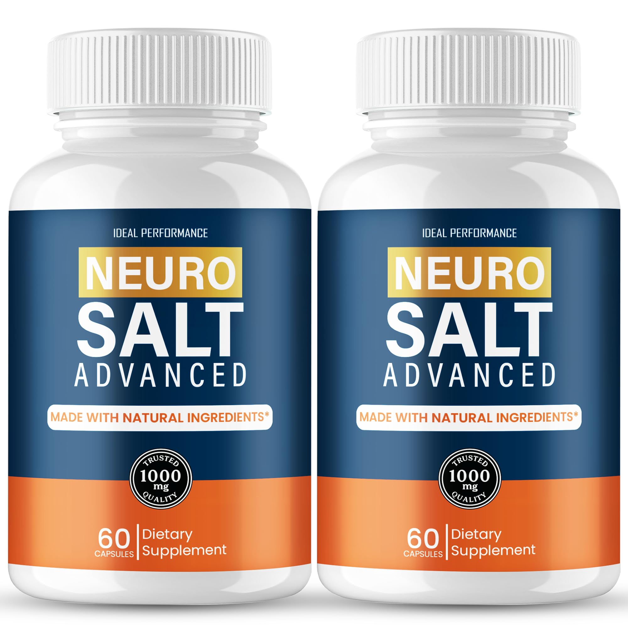 Neuro Salt for Neuropathy, Neuro Salt Capsules Supplement Pills, Maximum Strength, Advanced Formula for Overall Health and Wellness, All Natural NeuroSalt Capsules, Official NeuroSalt Reviews (2 Pack)