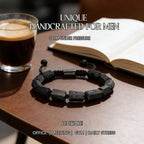 HASKARE Natural Stone Tourmaline Crystal Bracelets for Men, Protection Crystals Raw Black Tourmaline Beads Bracelet, Mens Energy Healing Bracelets for Anxiety, Handmade Bracelet Gifts for Men