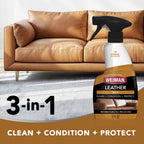 Weiman Leather Cleaner and Conditioner for Furniture - 12 Ounce - 2 Pack - Ultra Violet Protection Help Prevent Cracking or Fading of Leather Couches, Car Seats, Shoes, Purses
