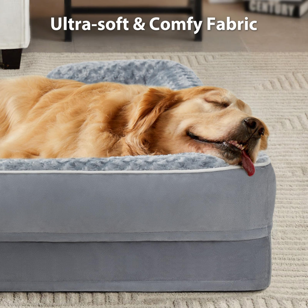 WNPETHOME Dog Beds for Large Sized Dogs, Washable Orthopedic Dog Couch Sofa Bed with Waterproof Lining & Non-Skid Bottom for Pet Sleeping