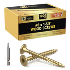 #8 x 1-5/8” Deck Screws, 1000Pcs Star Drive Wood Screws