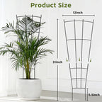 FAFTFTDY Trellis for Climbing Plants Indoor, 4 Pack 31'' Metal Plant Trellis Indoor for Potted Plants, Sturdy Plant Support Outdoor for Ivy Pothos Monstera Hoya Flower Vine, Fan Shape