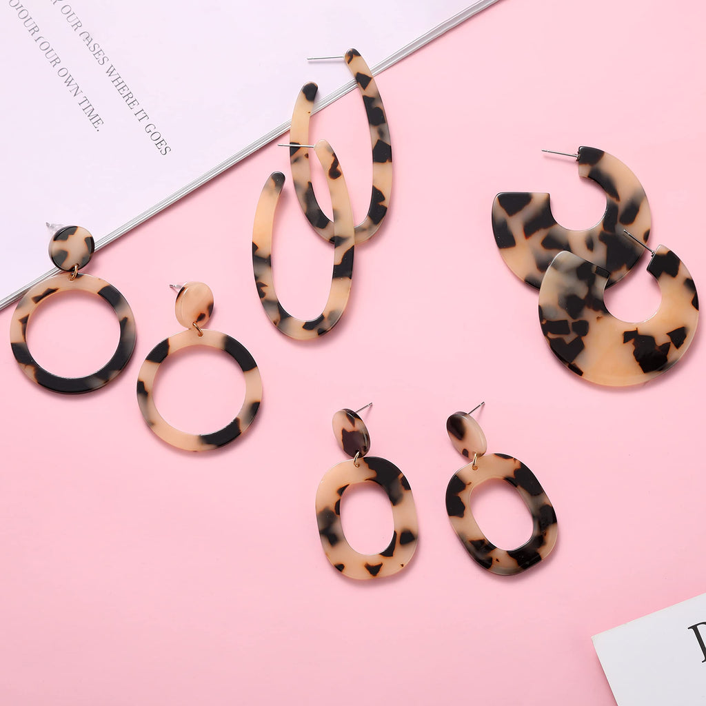 LANTAI Vacation Statement Earrings for Women Acrylic Rattan Earrings