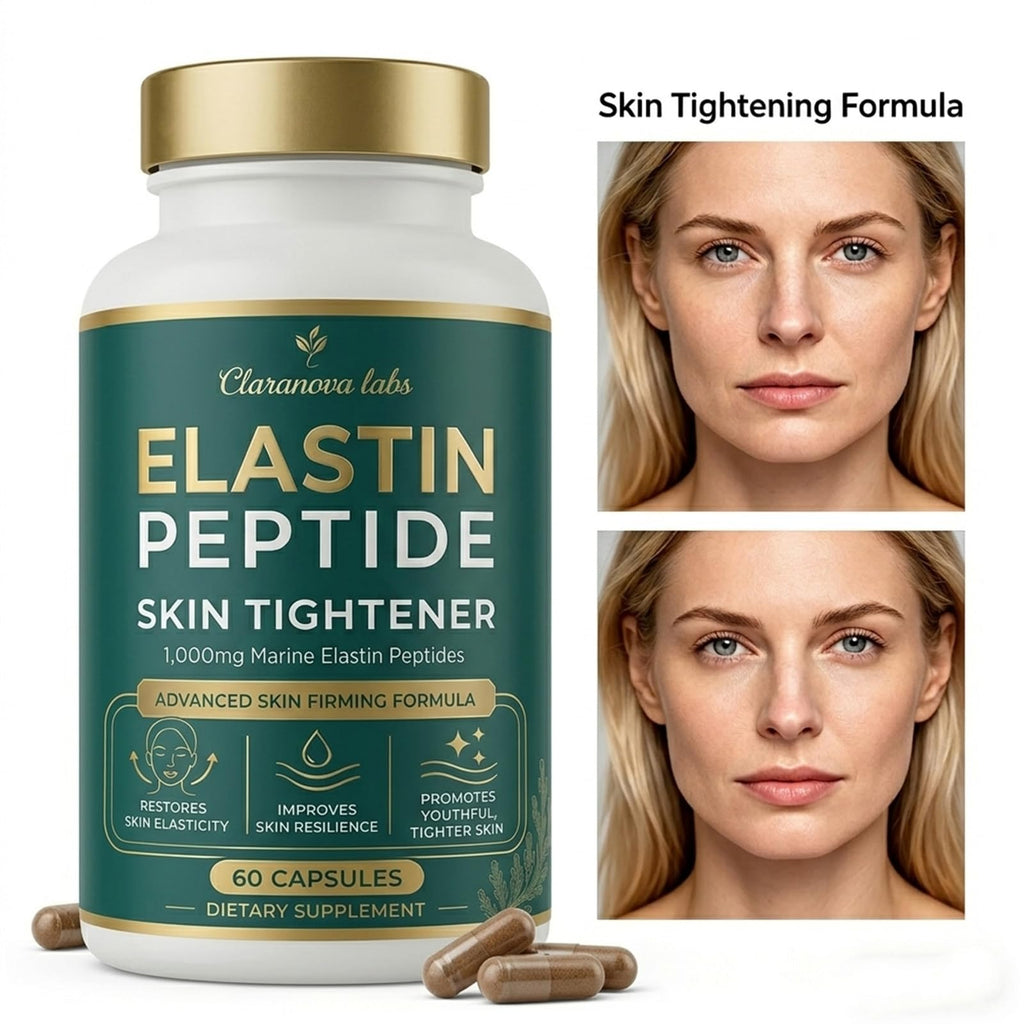 Claranova Labs Elastin Peptides Skin Tightening Formula - Marine Protein Complex, Daily Nutritional Support for Skin 60 Count (1pcs, 1)