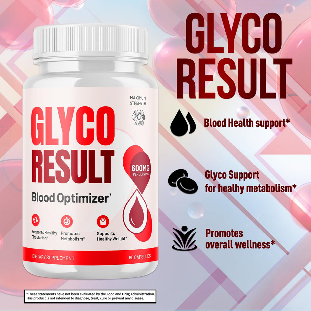 Glyco Result Capsules, Official GlycoResult Pills with All Natural Ingredients, Advanced Overall Health & Wellness Vitamin Support Supplement with Maximum Strength Multivitamin Support (60 Capsules)