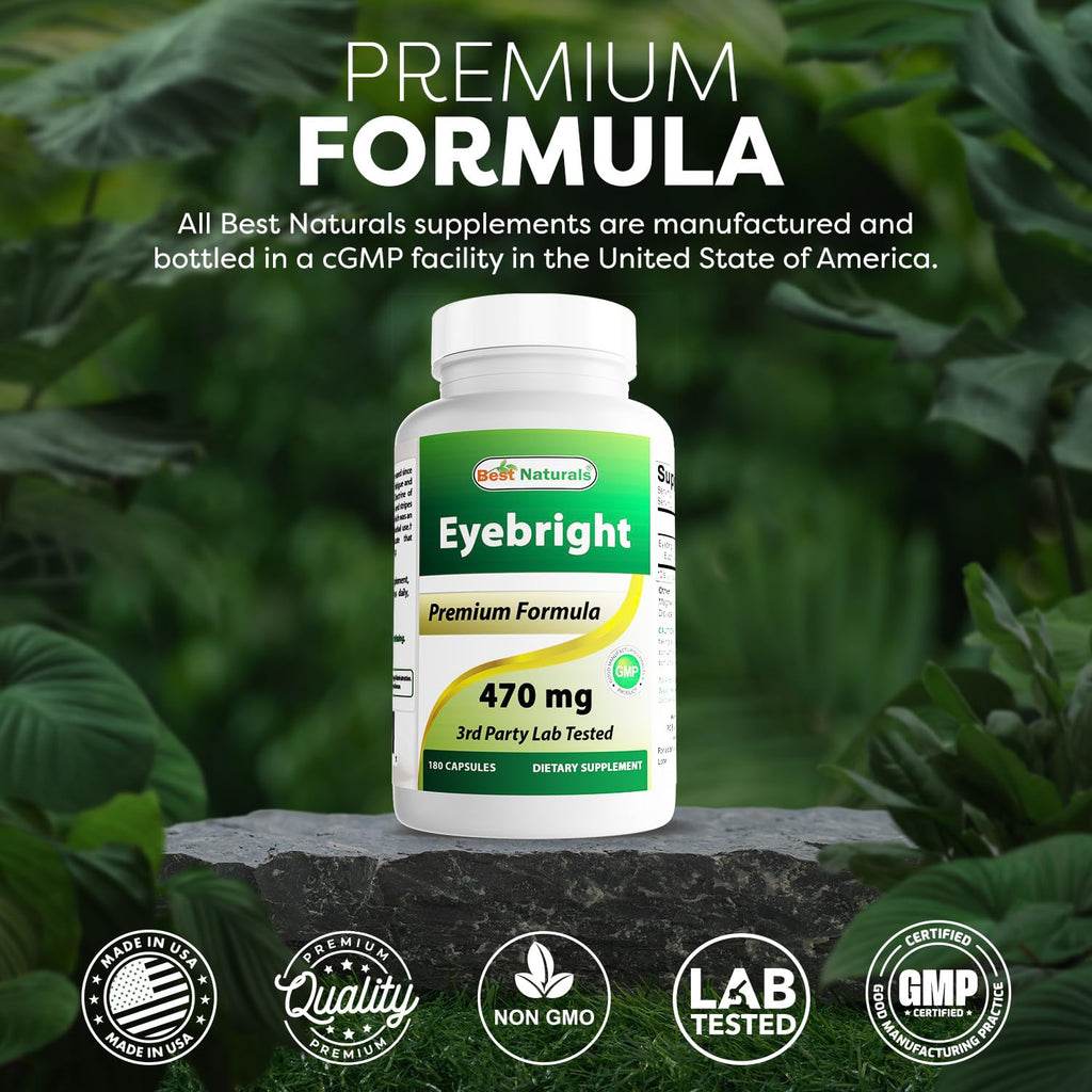 Best Naturals Eyebright 470 mg 180 Capsules (180 Count (Pack of 2))