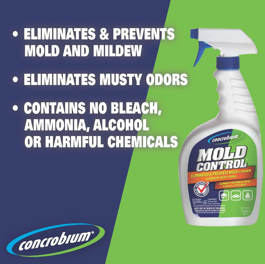 Concrobium Mold Control, 32 oz Spray – Eliminates & Prevents Mold – EPA-Registered, Bleach-Free, Odorless, VOC-Free (Pack of 6)