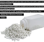 8 LBS Large Weight Rock Tumbler Grit Kit and Ceramic Tumbling Filler Media -Coarse/Medium Grit/Pre-Polished/Final Polish, Works with Any Rock Tumbler, Rock Polisher, Stone Polisher