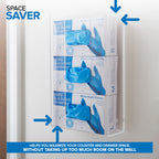 Stock Your Home Triple Acrylic Glove Dispenser, 2 Pack, Wall Mount