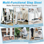 Medical Step Stool with Handle for Elderly Seniors SUV Car Steps 400lb Stepping Stool Adults Ramps with Handrails Height Adjustable Rv Steps Wide Platform Safety Handicap Mobility Assist Devices