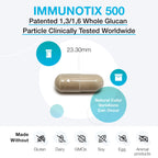XYMOGEN ImmunotiX 500-500 mg of Wellmune Beta-Glucan for Daily Immune Support - Vegetarian, Non-GMO & Gluten-Free - 60 Capsules