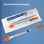 30 Pack U-100 Syringes with Needle, 1ml 30G 5/16" 8mm Syringe
