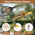 Dekeliy 2Pack Garden Pruning Shears Set: Ultra Sharp SK5 Blade Gardening Shears & Precision Garden Scissors,Wood Like&Wide Walnut Ergonomic Handle,Perfect for Plant,Bonsai,Shrub,floral,Branch Trimming