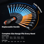 toolant 21pcs Extra Long Nut Driver Bit Set, SAE/Metric Magnetic Nut Driver Set with Replacement Handle