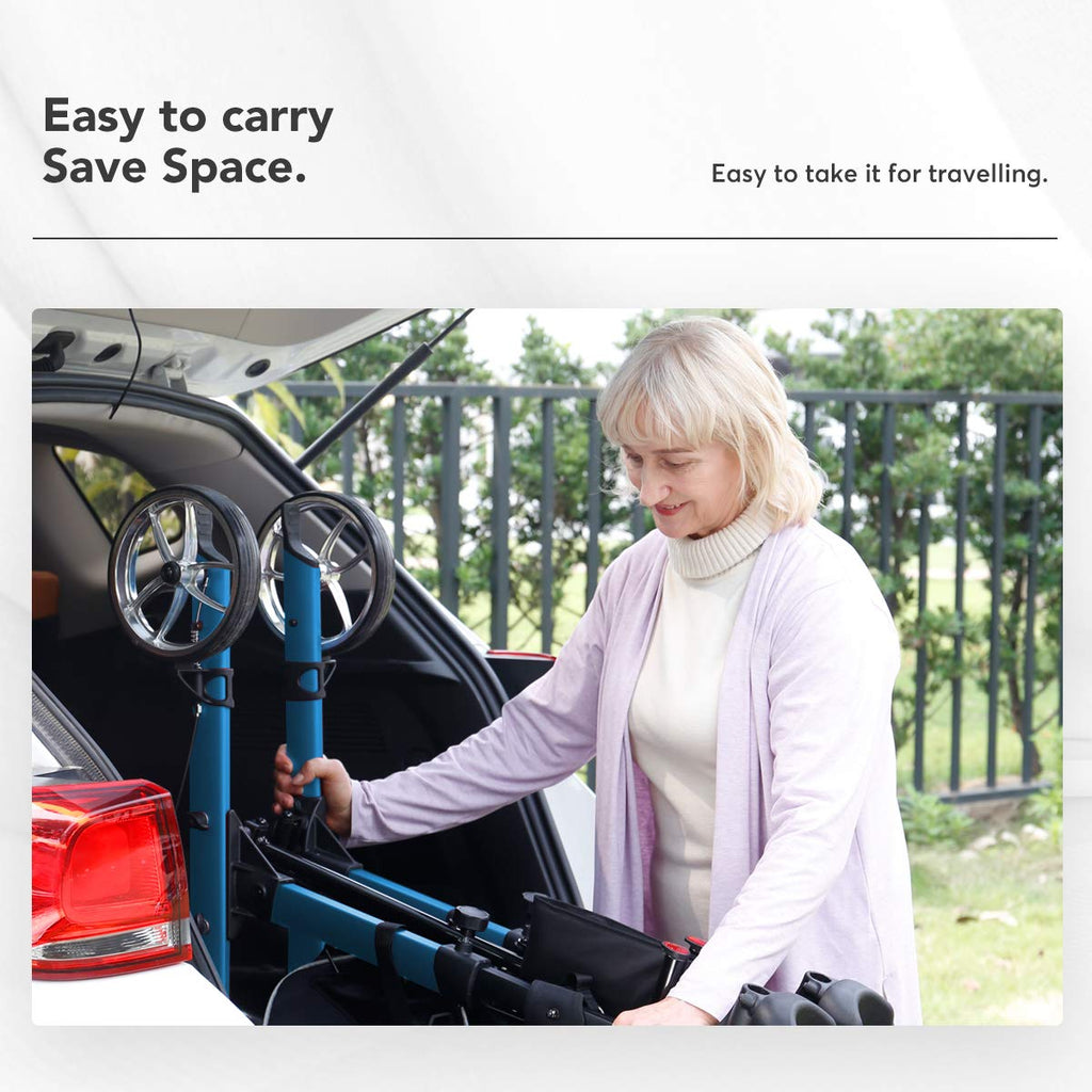 OasisSpaceUpright Walker for Senior,Rollator with Seat Support Up 450 lbs