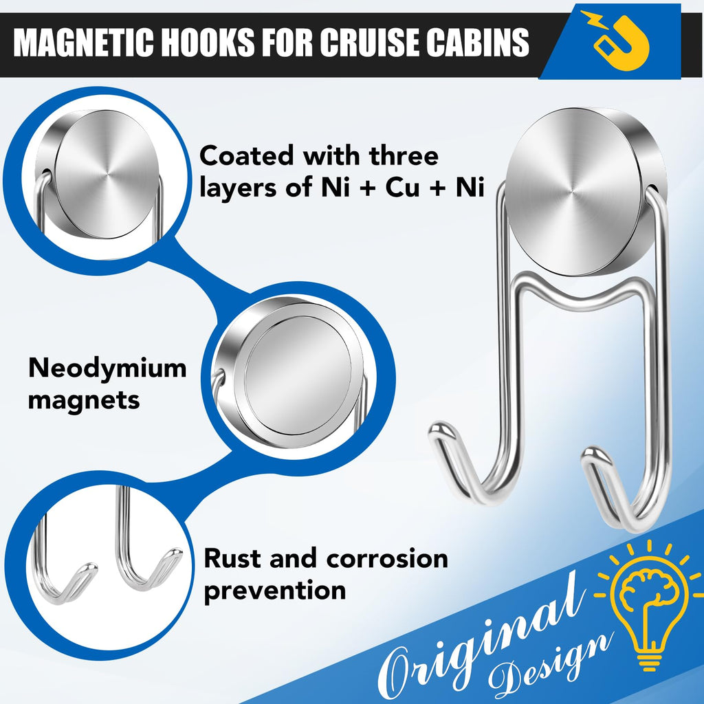 LOVIMAG Magnetic Hooks for Cruise Cabins Essentials 2026 Door Magnets 50LBS