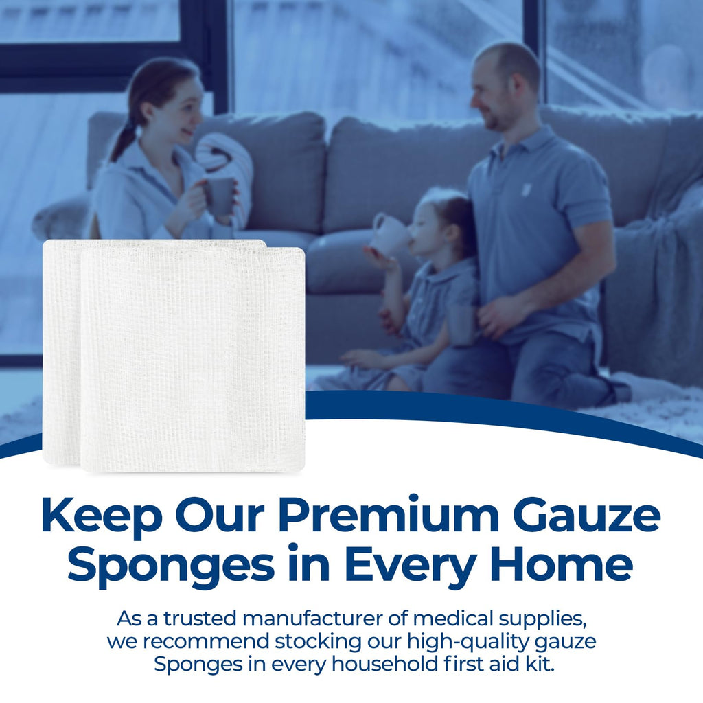 Kingstar 4x4 Inch Gauze Sponges 8-Ply, 2000 Count (10 Packs of 200)