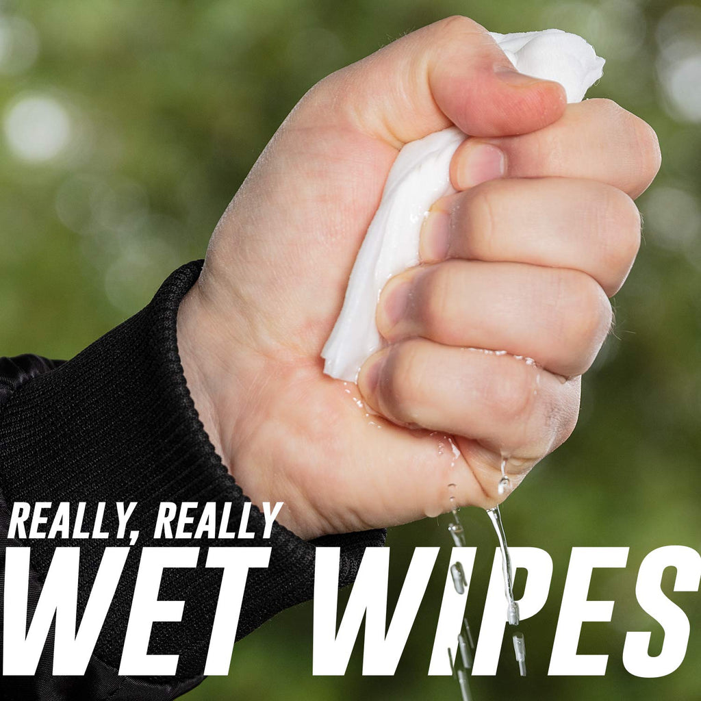 Surviveware Biodegradable Wipes Men or Women - Shower Wet Wipes Face, Body & Butt - Outdoors, Travel, Camping & Post Workout - Total of 60 Wipes - 15 Count, Pack of 4