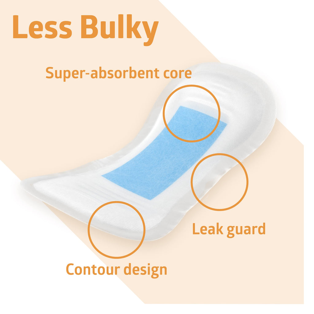 Medline ContourPlus Bladder Pads, Women & Men, Discreet, Long Length, Incontinence, Overnight, Postpartum, Leaks, Ultimate Absorbency, 8x17, 168-Count
