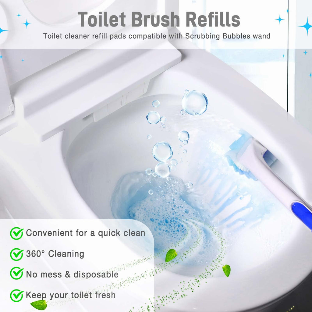 CARZEXSUC Toilet Cleaner Refill Pads Ocean Scent Enhanced Odor Control 72 Count Scrubber Refill Clean Stains Disposable Toilet Brush Refill for Toilet and Bathroom