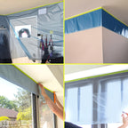 Tangibay Pre-Taped Masking Film for Painting - 22" x 66' Painters Plastic Sheeting with Automotive Paint Tape and Drape for Covering Cars, Walls, Windows and Furniture Protection (6 Rolls)