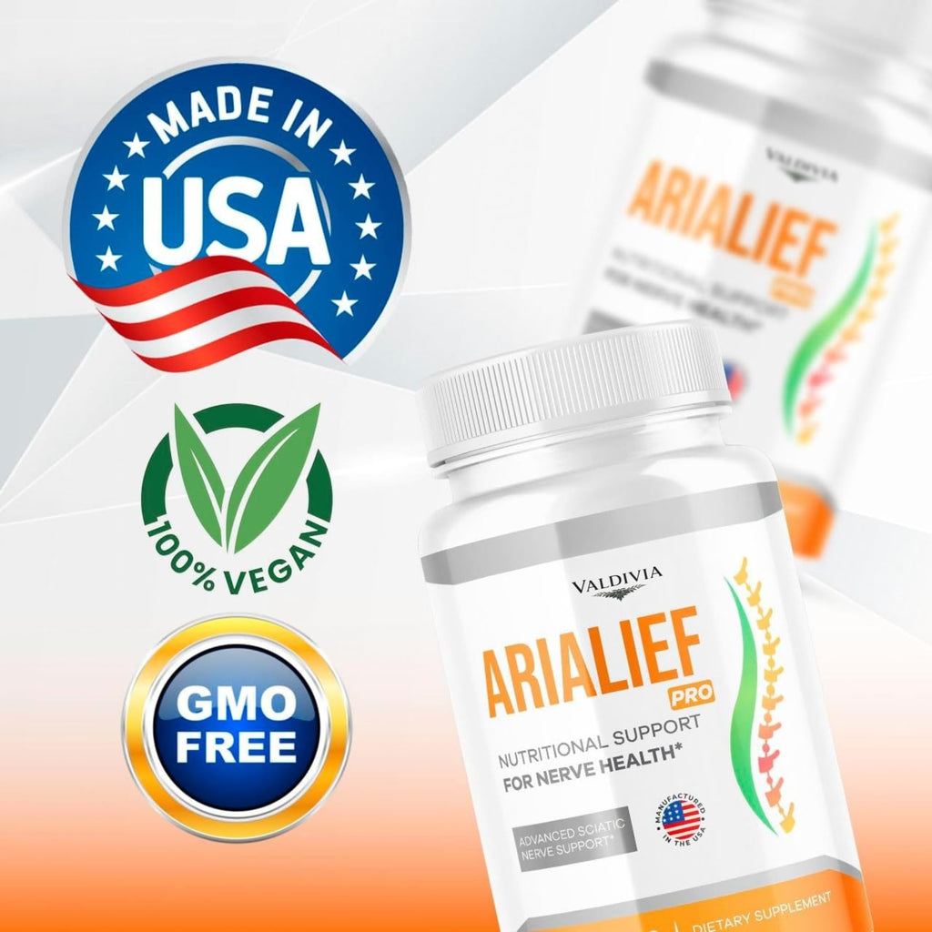 Valdivia (3 Pack) Arialief Pro Capsules for Sciatica, Arialeaf Nutritional Support for Nerve Health, Arialeaf Prime Palm Sciatica, Aria Leaf Primepalm Aria LIEF Vitamin, 3 Months