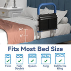 Loyoda Bed Rails for Elderly Adults Safety, Height Adjustable Bed Assist Rail for Seniors with Storage Organizer and Non-Slip Handle, Bedside Fall Prevent Grab Bar