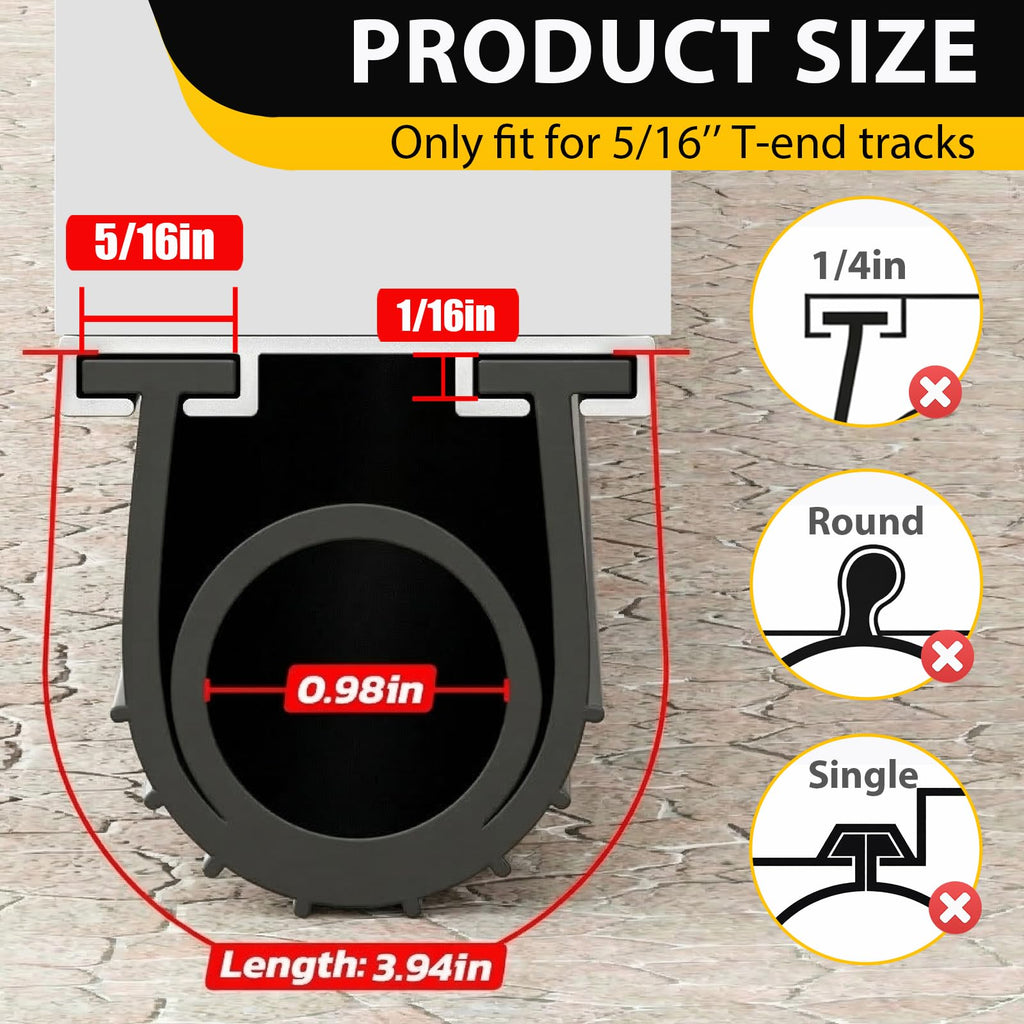 Jin&Bao 5/16" T-End Garage Door Seal Bottom Rubber Weather Stripping with 2 End Plugs, Weatherproof Seal Replacement Strip Dust & Pest Proof Threshold Buffering Garage Door Sweep (10FT, Black)