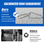Small Carabiner Clip Hooks, 32pcs 2.36 inch Carabiners Heavy Duty, Galvanized Iron Spring Snap Hook Fits Camping Hiking, Metal Clips for Keychain Keys Rings
