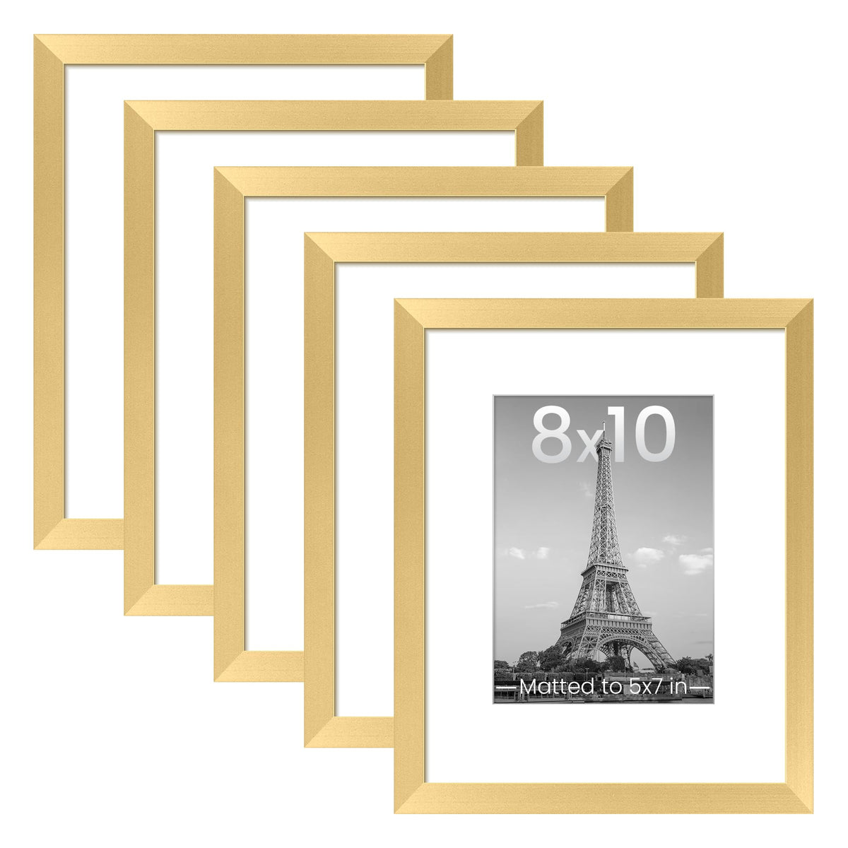 upsimples 8x10 Picture Frames, Gallery Wall Frames Set of 5, Gold