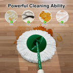6 Pack Mop Head Replacement for Libman Tornado Spin Mop Reusable Microfiber Spin Mop Heads Refill for Libman Tornado Spin Mop System, Easy to Replace and Machine Washable (White, 6 Pack)