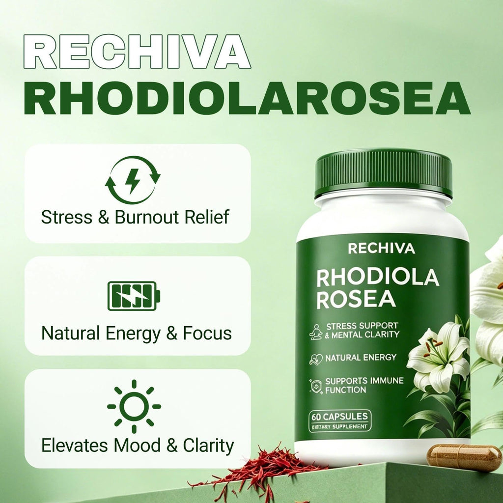 Restine Rhodiola Rosea Capsules 500mg - Non-GMO, Gluten-Free Formula - 60 Capsules