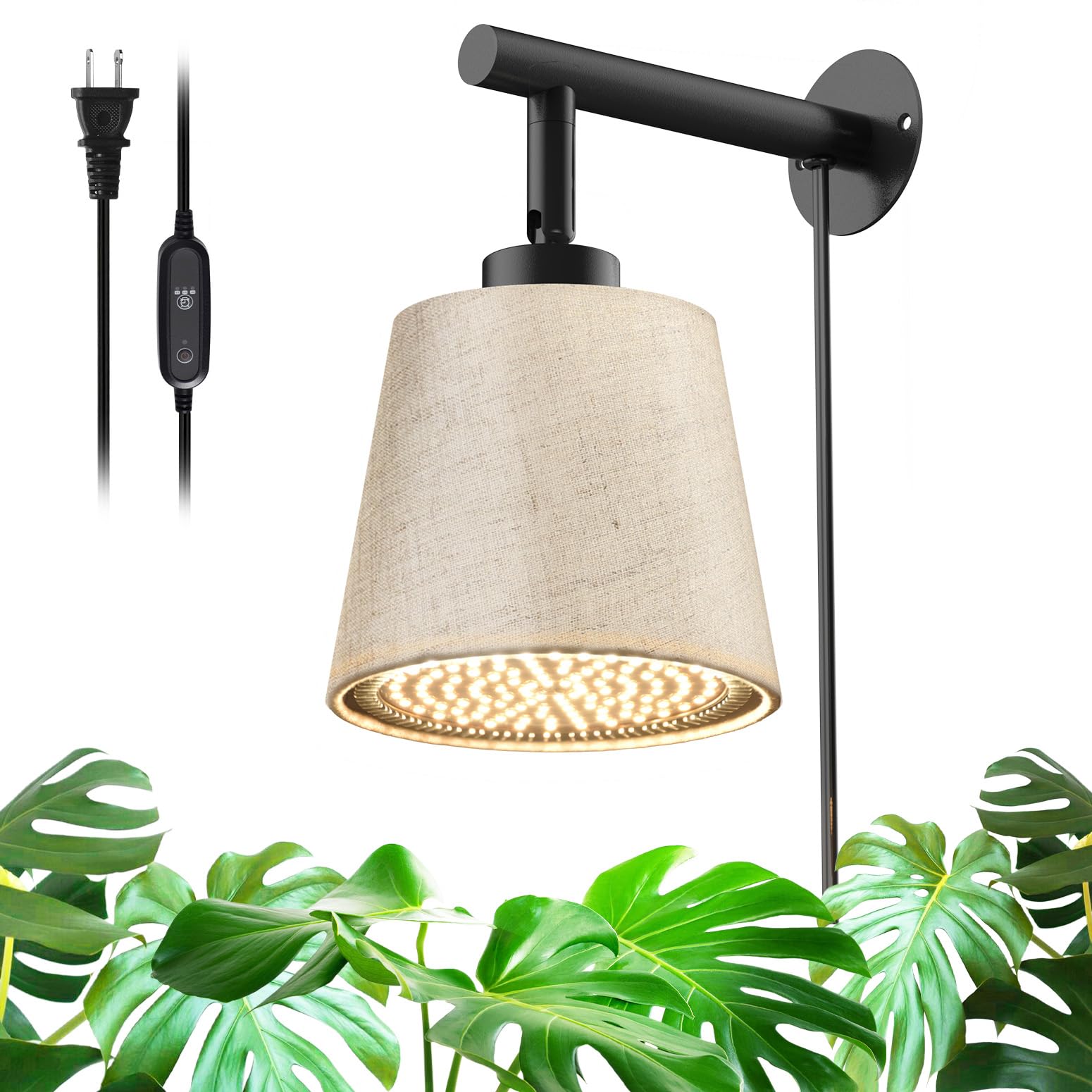 Bstrip Hanging Grow Light for Indoor Plants 25W Full Spectrum 4H/9H/14H