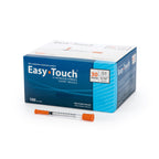 Easy Touch 30 Gauge U-100 Insulin Syringes (30G 0.5cc 5/16”) with 5/16” Short Needle, 0.5cc (50 Unit Capacity), Bold Markings for Accurate Dosing, Disposable, Box of 100
