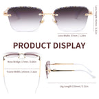 FEISEDY Stylish Metal Reader Sunglasses for Woman Trendy Retro Reading Glasses UV400 Protection B0295 2.0x