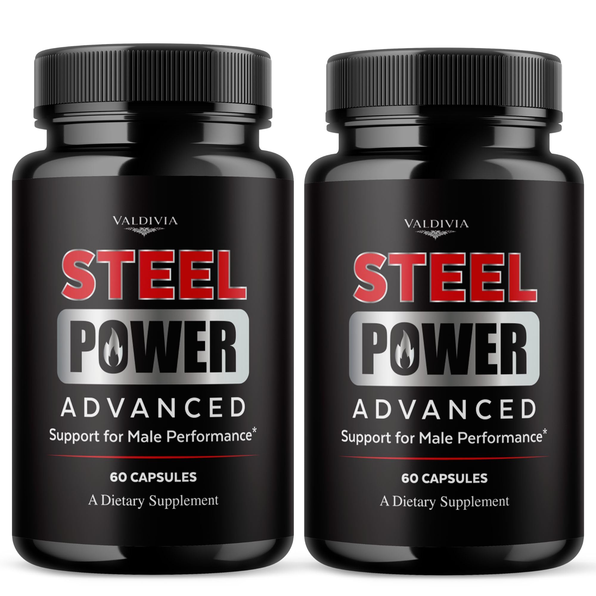Valdivia (2 Pack) SteelPower Capsules - Official Steel Power Supplement, Premium Formula, Natural Vitamins for Health & Wellness - 120 Capsules for 2 Months
