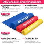 Resistance Bands for Working Out, Exercise Bands for Physical Therapy, Stretch, Recovery, Pilates, Rehab, Strength Training and Yoga Starter Set