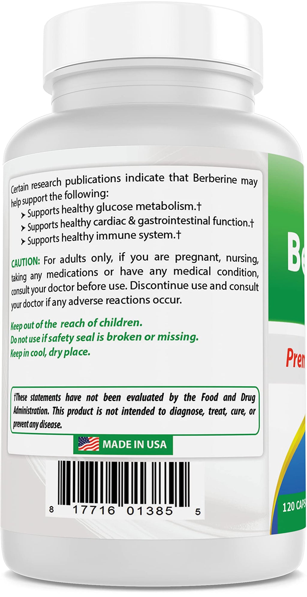 Best Naturals Berberine Plus 1000 mg/Serving 120 Capsules (120 Count (Pack of 3))