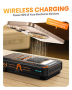 SOARAISE Solar Power Bank 48000mAh Wireless Portable Charger with 4 Cables